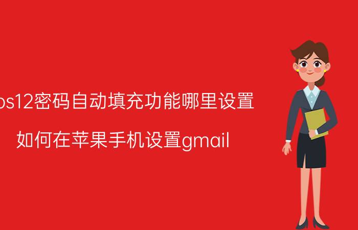 ios12密码自动填充功能哪里设置 如何在苹果手机设置gmail？